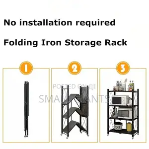 Kitchen Bathroom 5 Layers Folding Metal Storage Rack