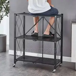 Kitchen Bathroom 5 Layers Folding Metal Storage Rack
