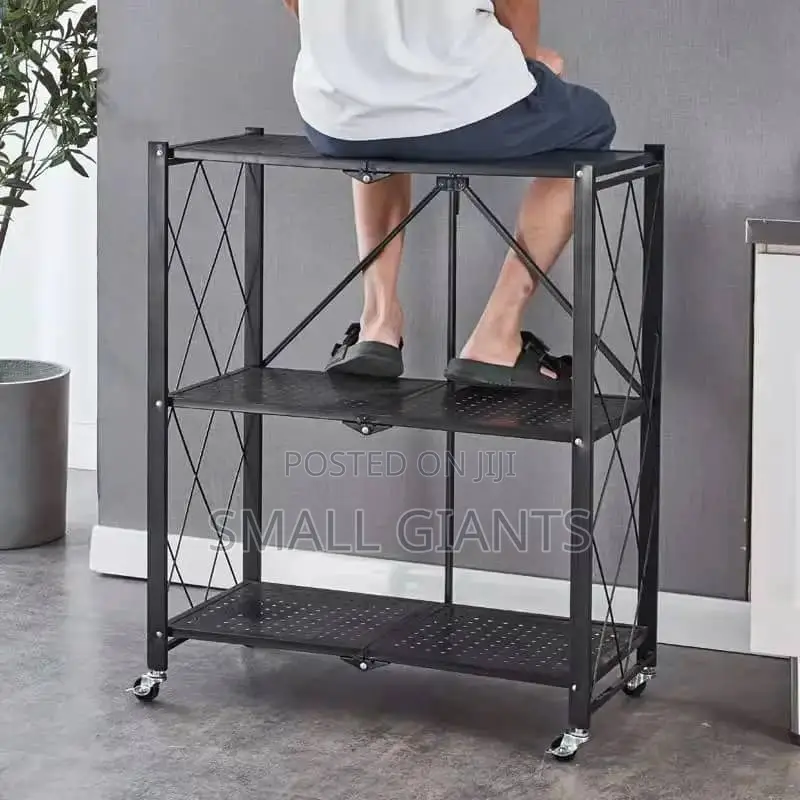 Kitchen Bathroom 5 Layers Folding Metal Storage Rack