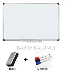 Wall Mount White Board (45x60cm) With Marker Eraser _ White