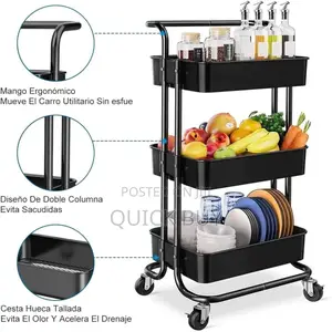 Kitchen Multipurpose 3tier Storage Cart