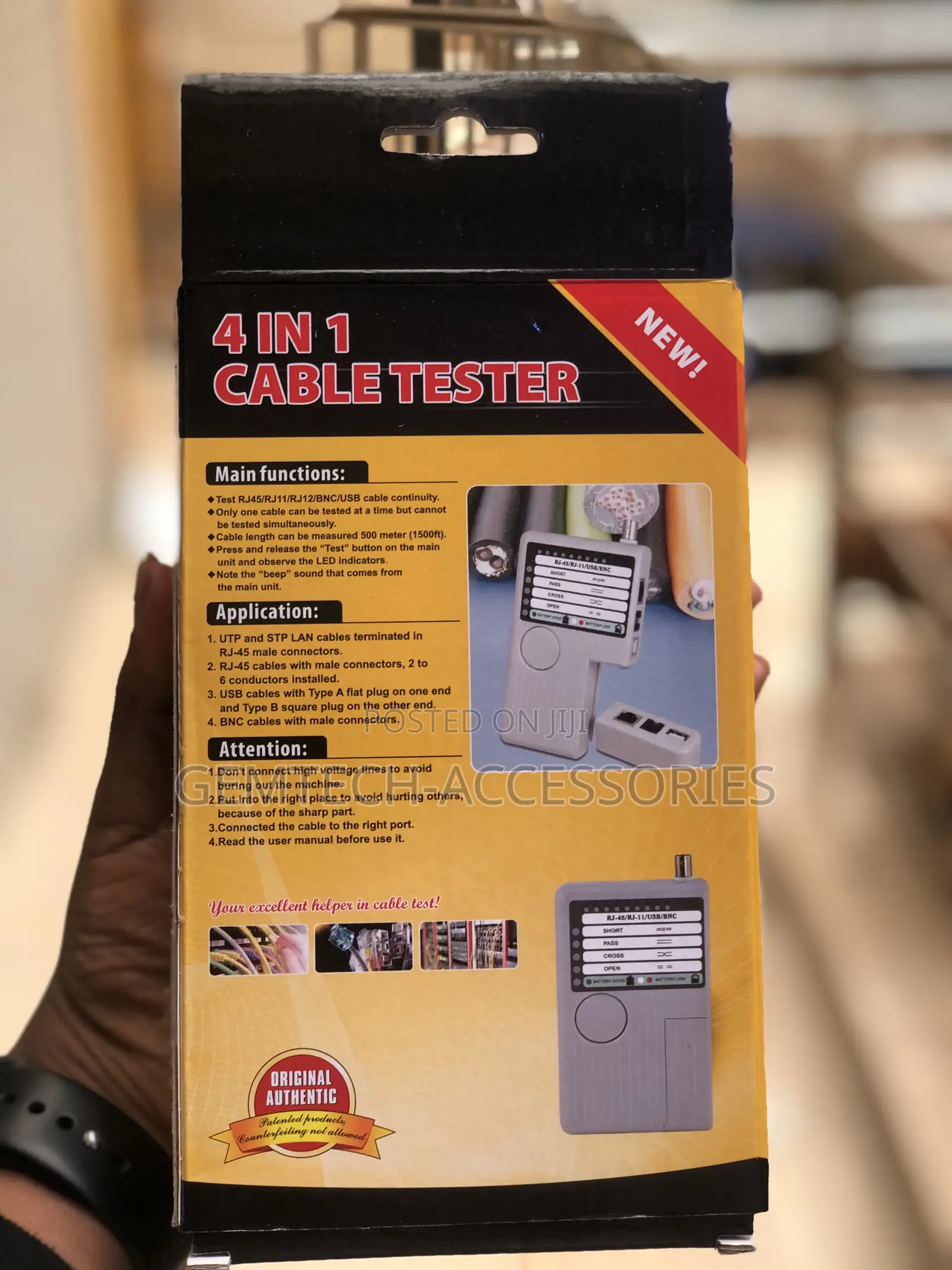 Networking Remote Cable Tester 4 in 1 - Rj11, Rj45, USB, BNC