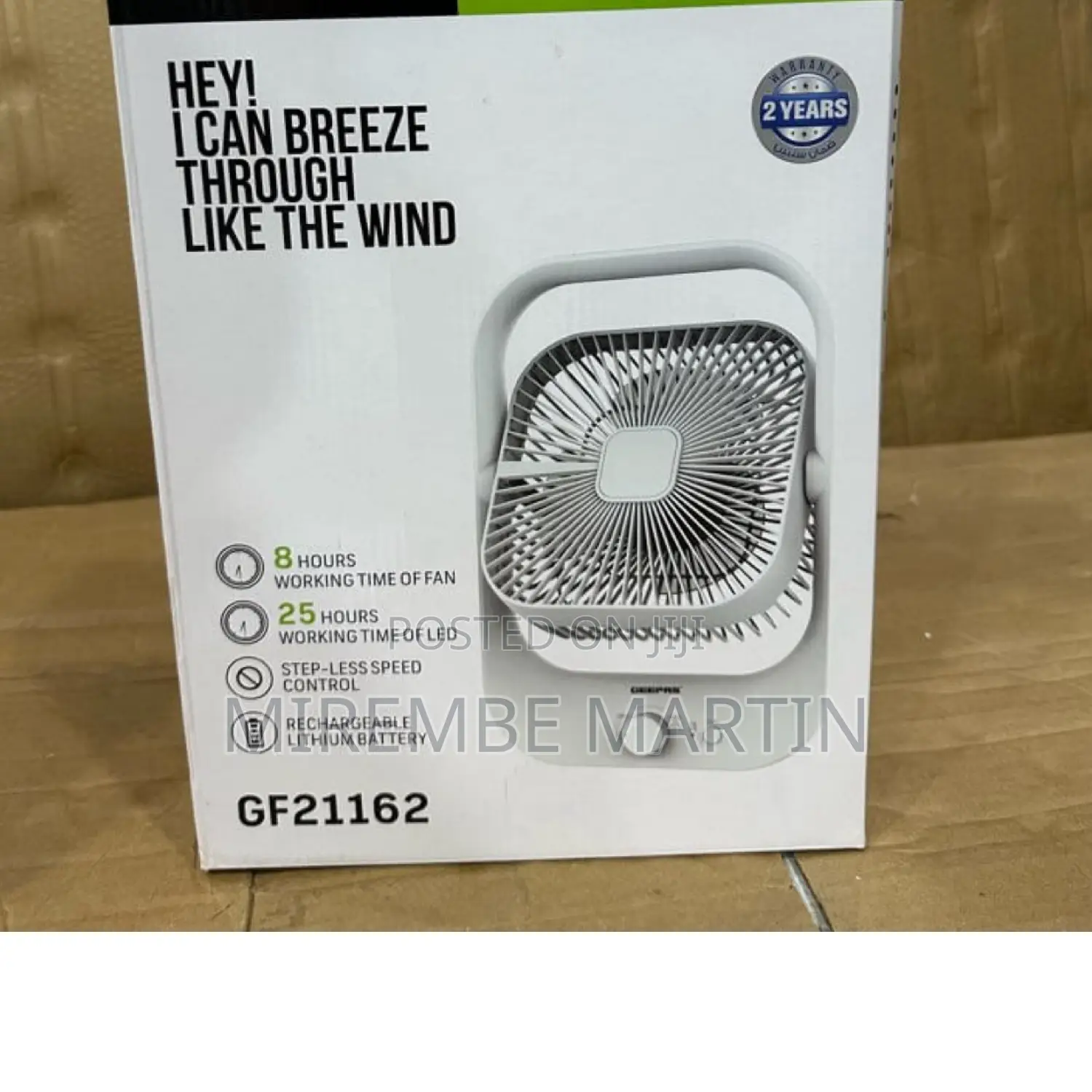 Geepas Rechargeable Fan.