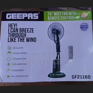 16 Inches Geepas Mist Fan With Remote Control.
