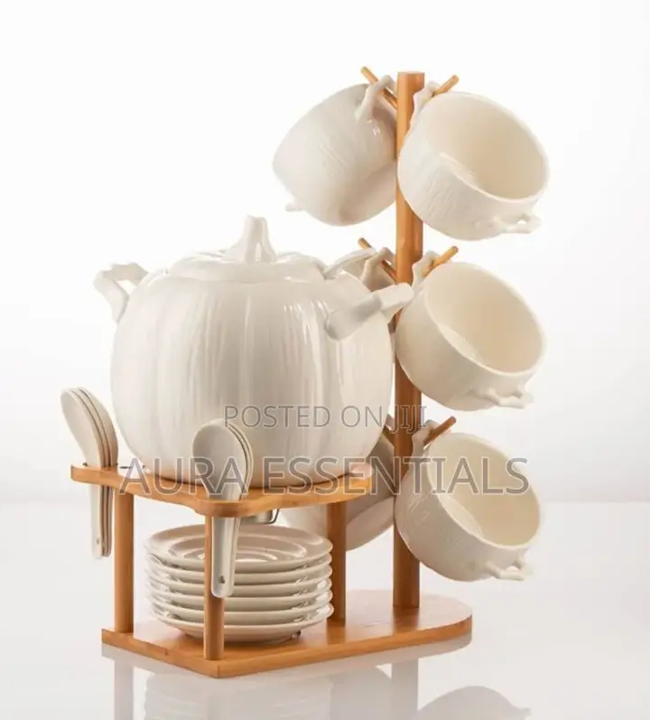 White Elegant Ceramic Soup Set