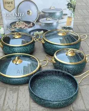 High Quality 9 Pieces of Granite Cooking Ware Set