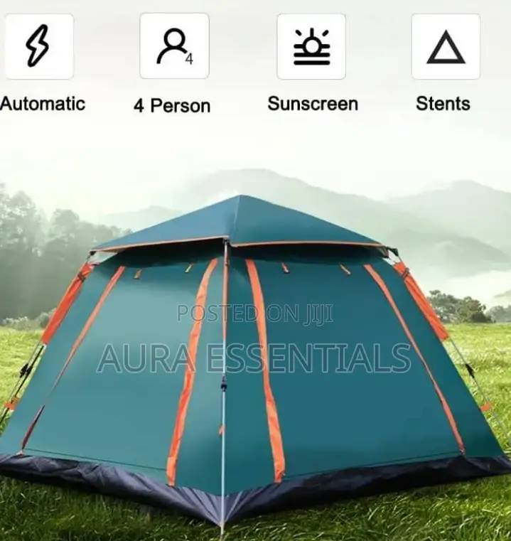 4 People Heavy-Duty Automatic Camping Tent