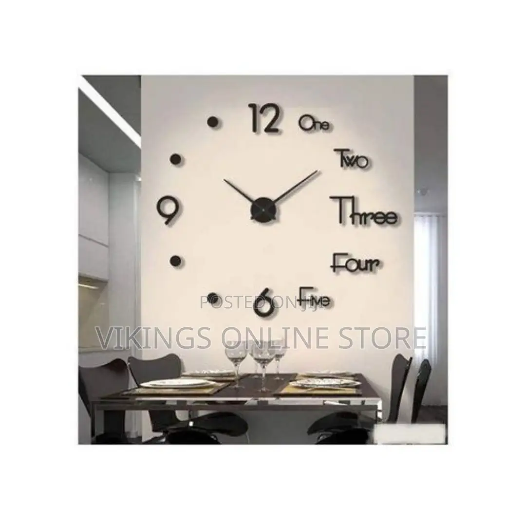 3D DIY Sticker Wall Clock - Multicolor