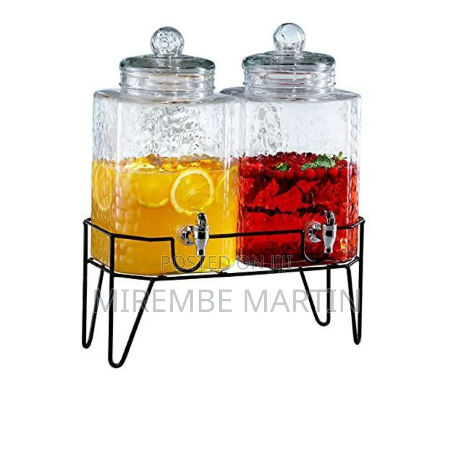 Double Glass Juice Dispenser.