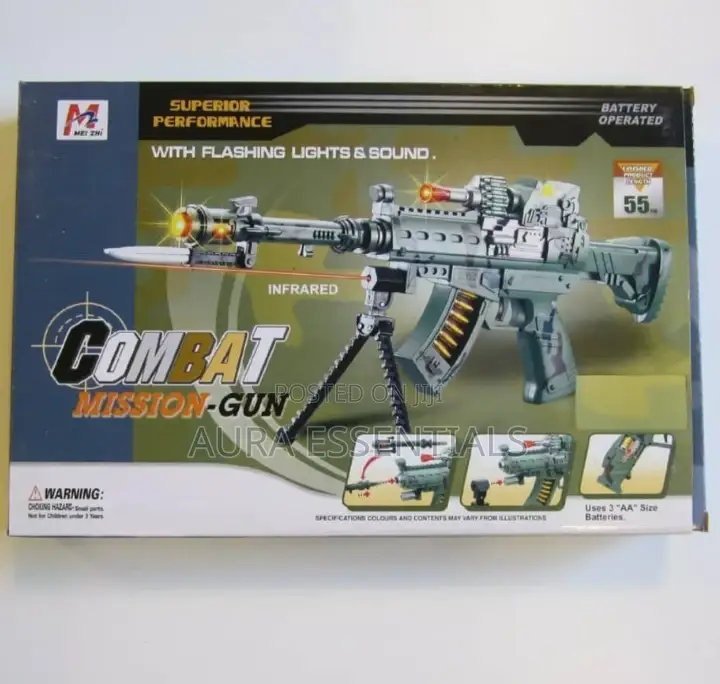 Toy Machine Gun With Lights Sound Moving Knife