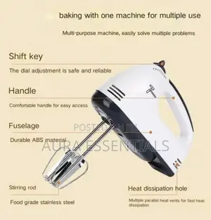 Electric Hand Mixer for Cake - White