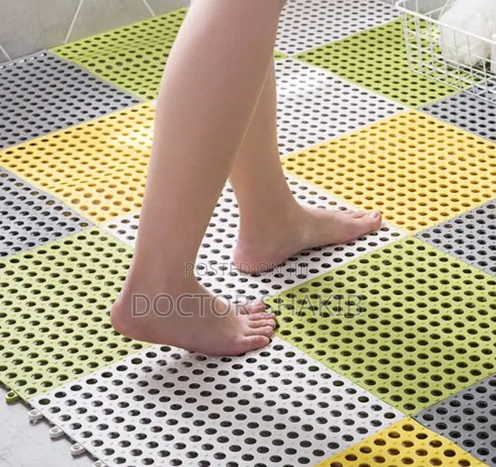 New 6pcs Interlocking Non-Slip Bathroom Floor Tiles