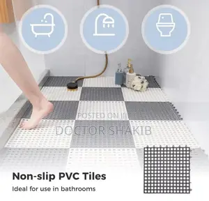 New 6pcs Interlocking Non-Slip Bathroom Floor Tiles