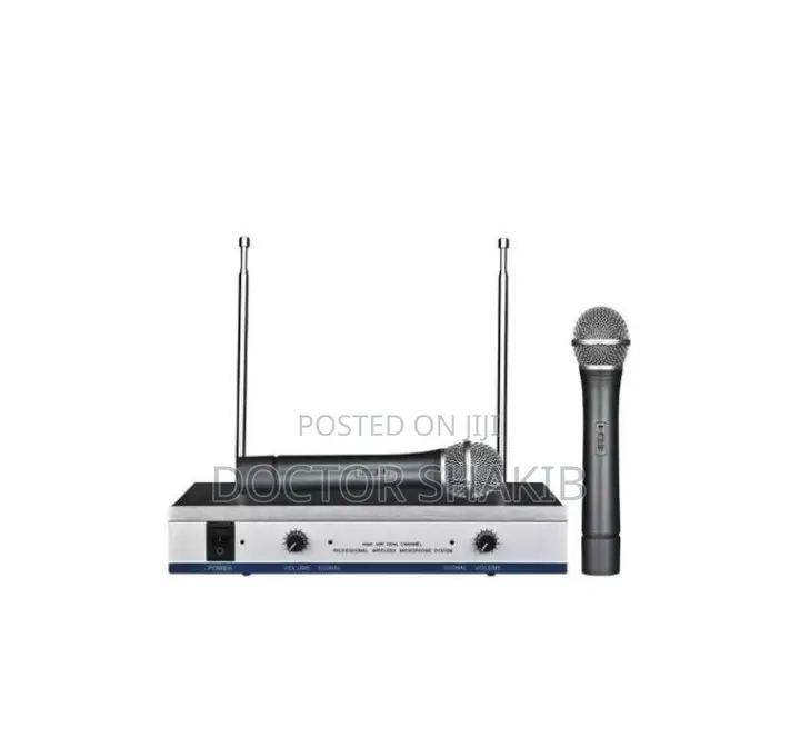Max Dual Professional Wireless Microphone Black, Silver