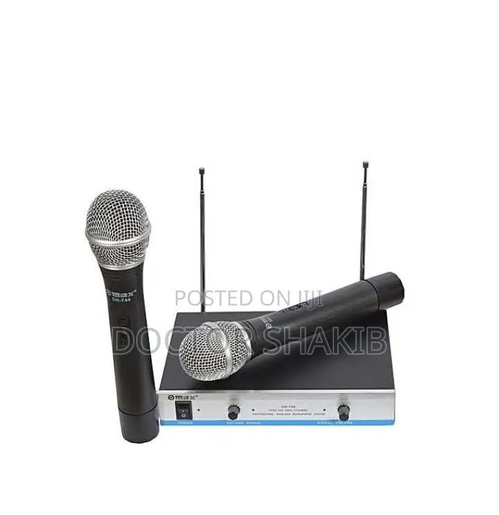 Max Dual Professional Wireless Microphone Black, Silver