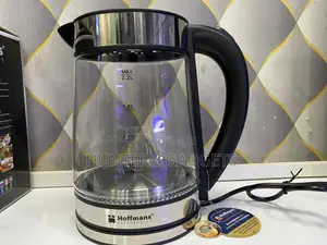 Hoffmans Electric Glass Kettle With Led Blue Light 2.2litres