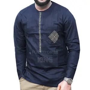 Kitengi Shirt. (Navy Blue) African Wear