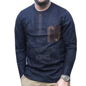 African Wear. (Navyblue) Kitengi Shirt