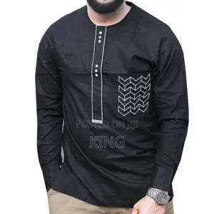 Kitengi Shirt. African Wear. Navyblue/Black
