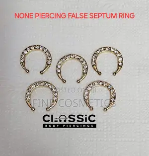 UNIQUE FALSE SEPTUM RING for Non Pierced Nose Ring Clip On