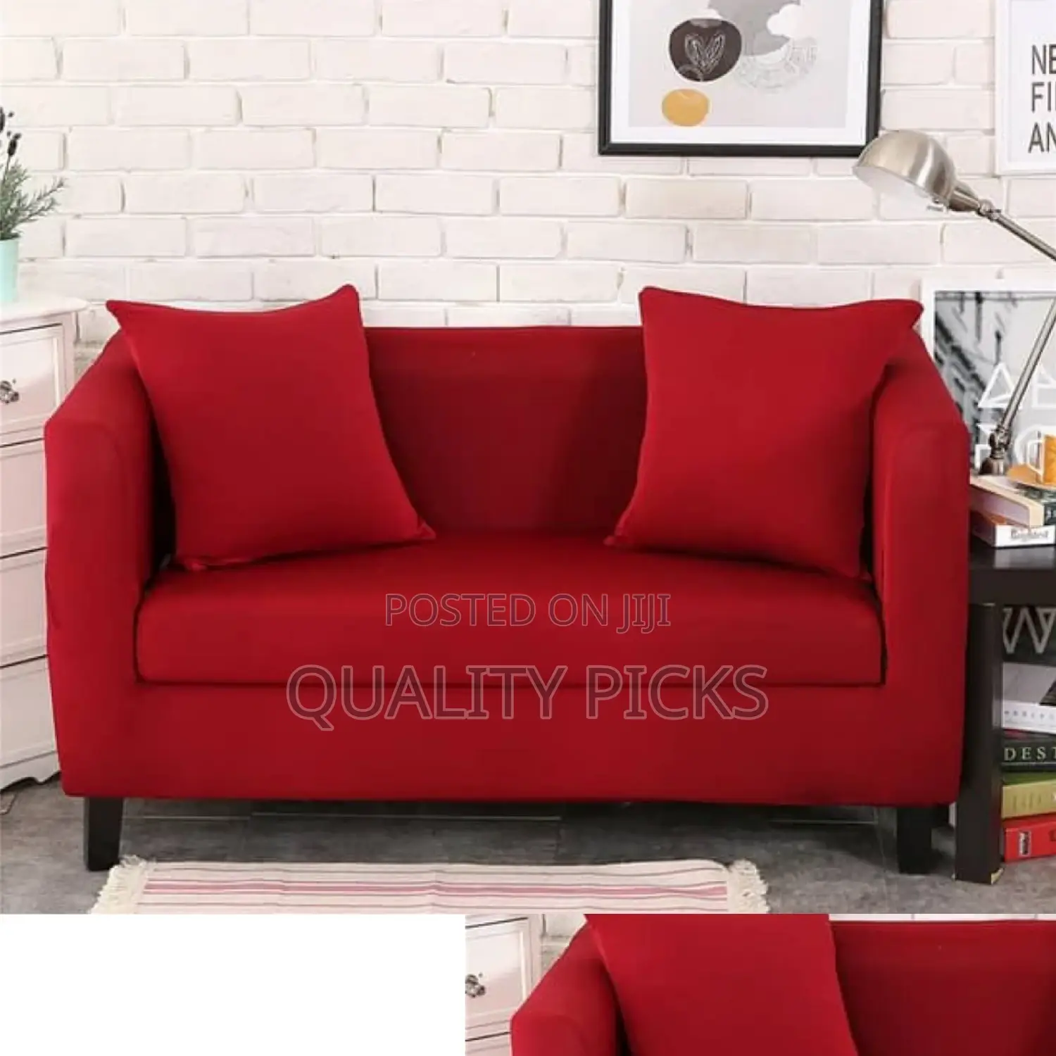 Red in Color Sofa Cover Set