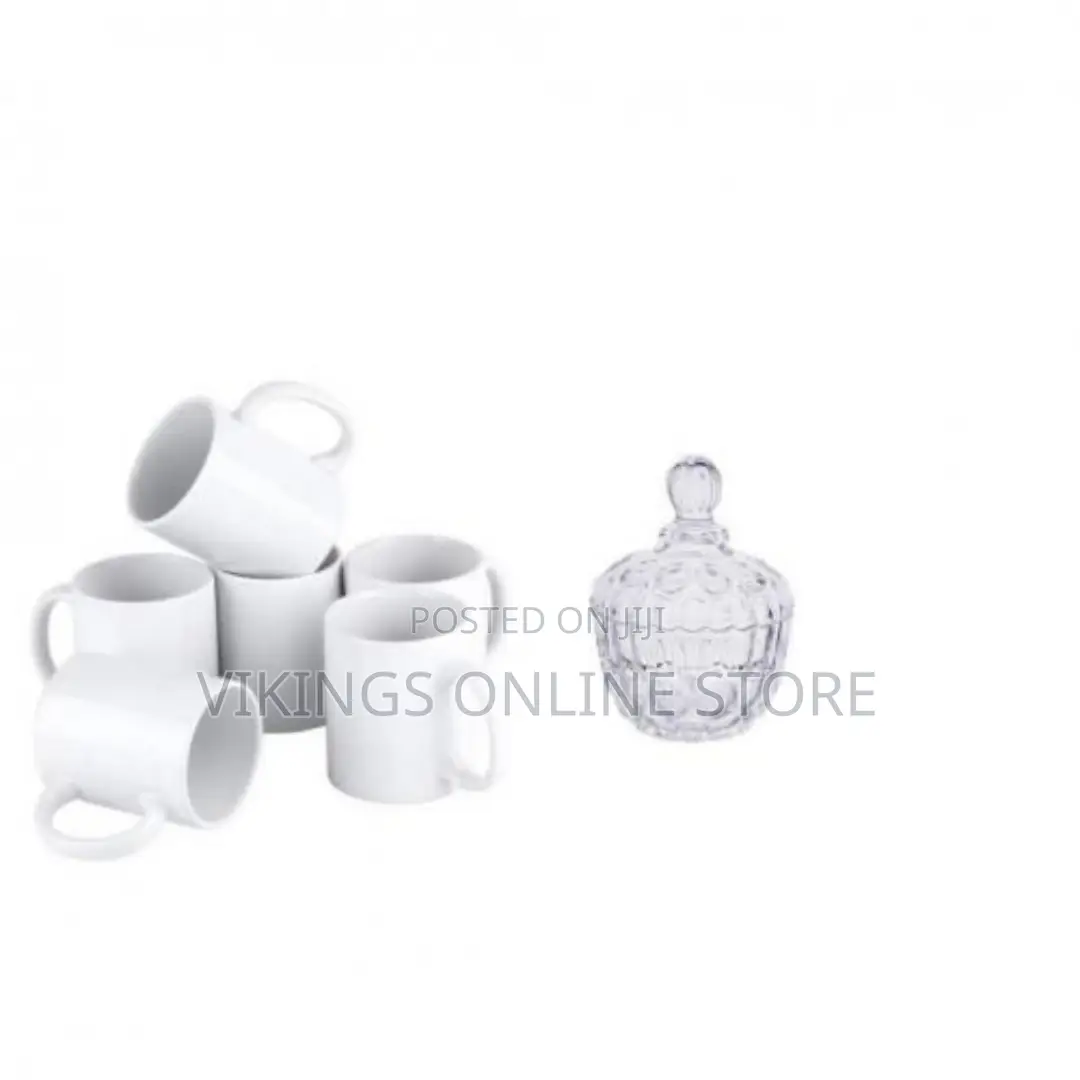White Luminarc 6 Pieces Set of Ceramic Tea Coffee Cups