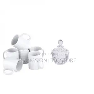 White Luminarc 6 Pieces Set of Ceramic Tea Coffee Cups