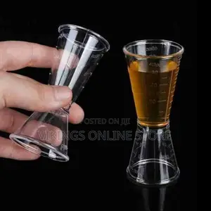 2 Pc 40cc Double Acrylic Jigger Cocktail Shot Glasses