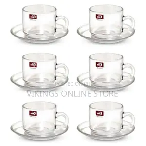 Luminarc 6 Pieces of Cups and 6 Saucers -Colourless