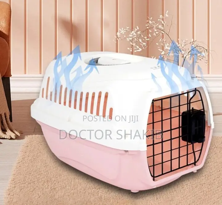 Portable Pet Carrier Box Basket Crate With a Handle