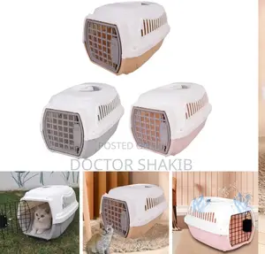 Portable Pet Carrier Box Basket Crate With a Handle