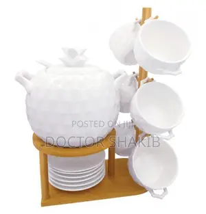 New Stripped Elegant Ceramic White Dinner Set