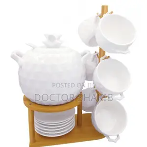 New Stripped Elegant Ceramic White Dinner Set