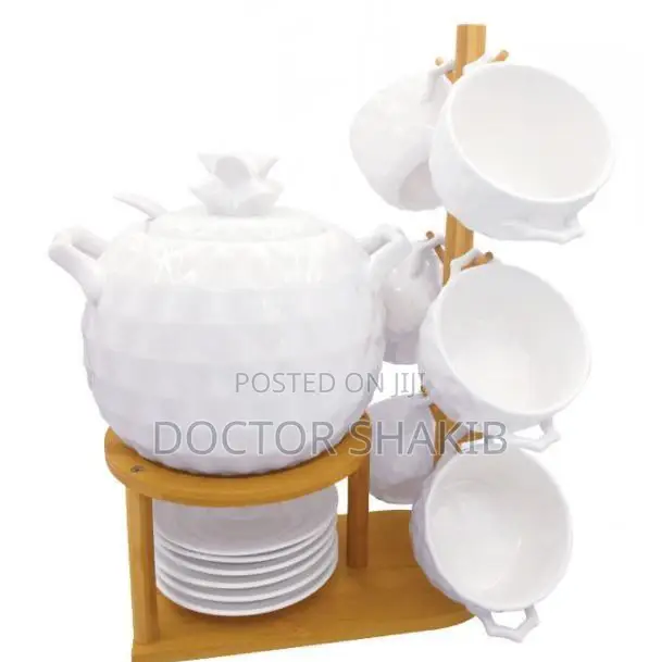 New Stripped Elegant Ceramic White Dinner Set