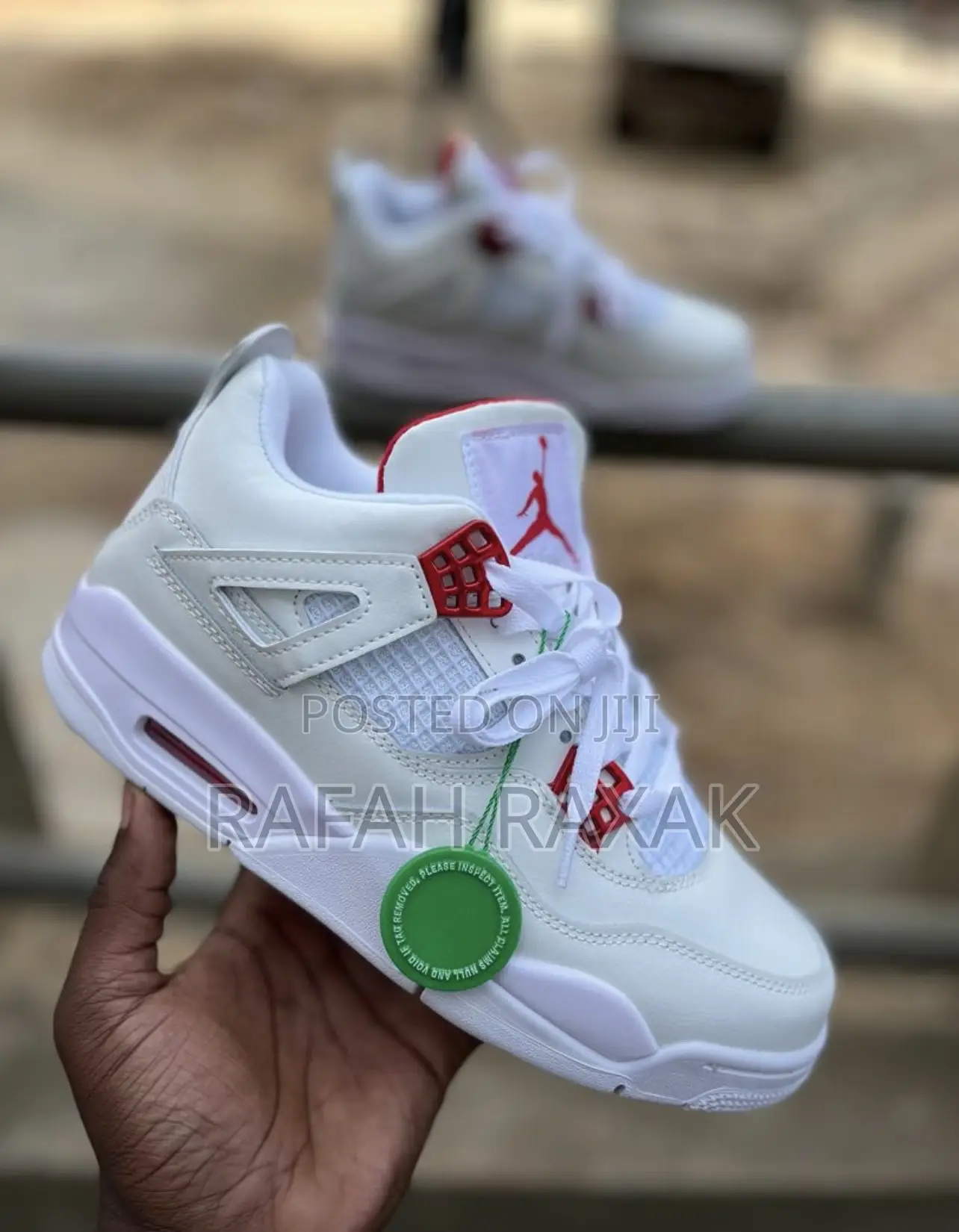 Original Unisex White Air Jordan 4 Flight Sneakers