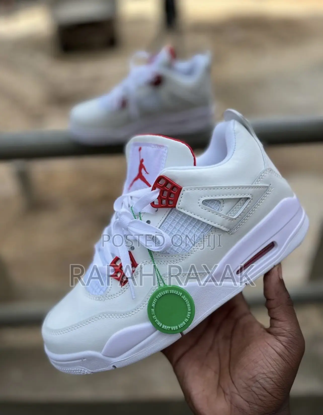 Original Unisex White Air Jordan 4 Flight Sneakers