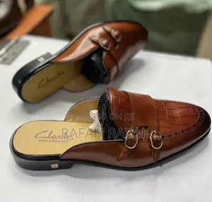 Original Men’S Brown Clarks Luxury Mules Half Shoes