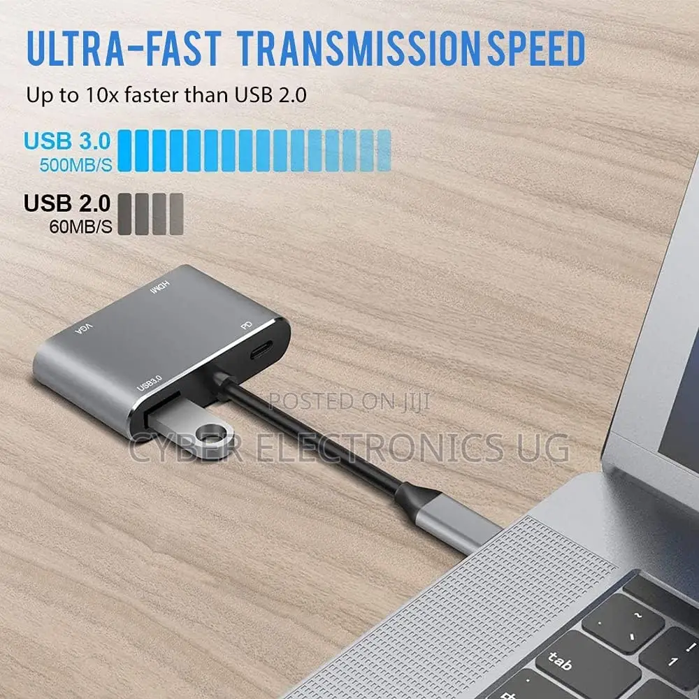 Type C Hub to HDMI VGA Adapter With USB 3.0