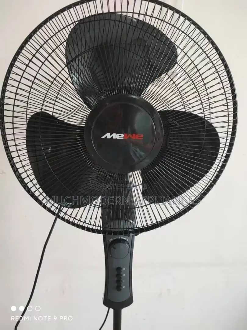 Mewe Black Stand Fan With Timer