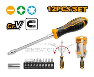 Ingco 12-Piece Flexible Shaft Screwdriver Set -