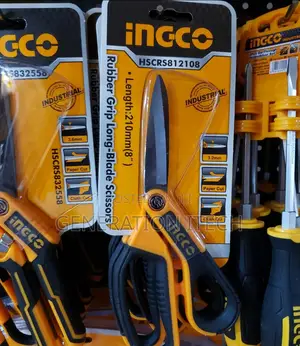 Ingco Rubber Grip Long-Blade Scissors 210mm- 8'