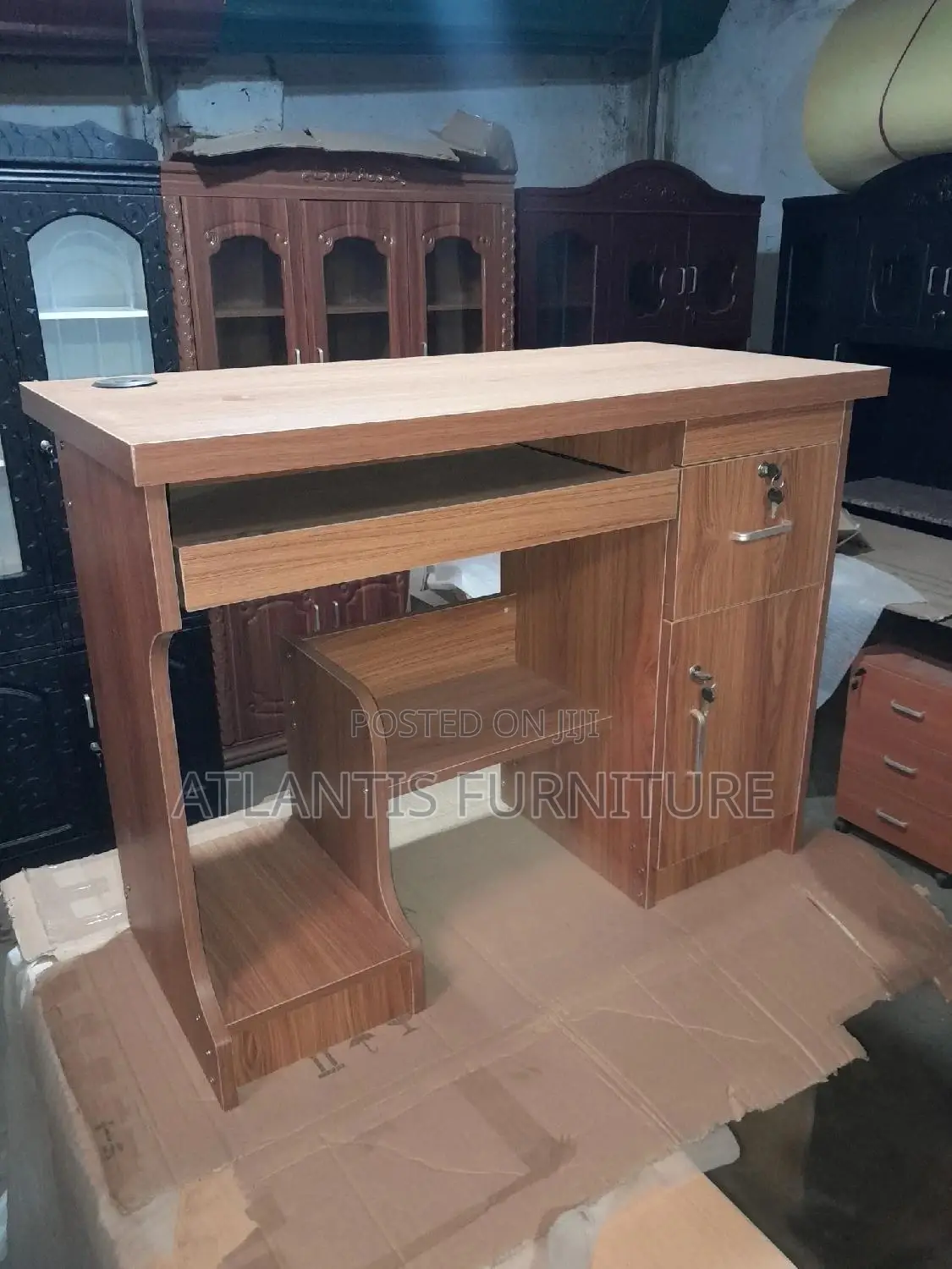 Computer Desk Mahogany One Meter