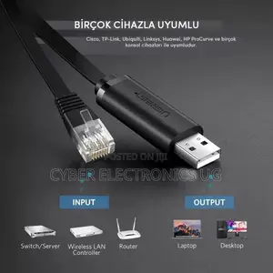 Usb 2.0 to Rj45 Console Cable 1.5m Black