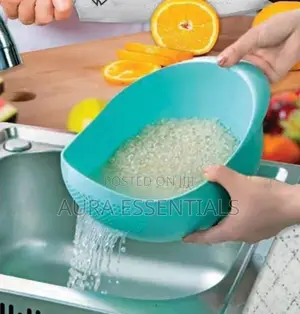 1pc Vegetable Washing Bowl Food Strainer Rice Colanders