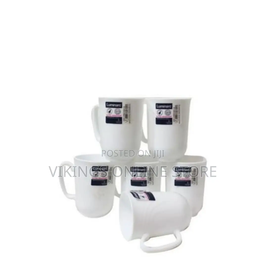 Luminarc Set of 6 Ceramic Tea Cups - White