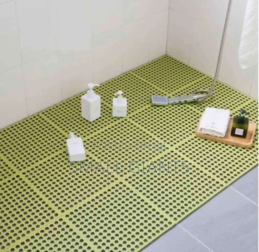 6pcs Interlocking Non Slip Bathroom Floor Tiles Rubber Mat
