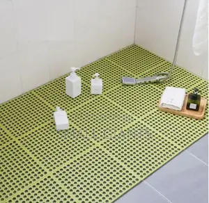 6pcs Interlocking Non Slip Bathroom Floor Tiles Rubber Mat