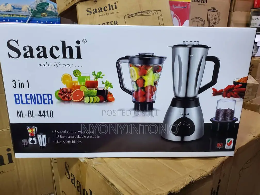 Saachi Blender Double Jug Metallic and Plastic