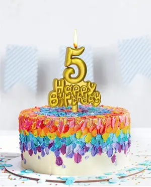 Happy Birthday Gold Number Candle
