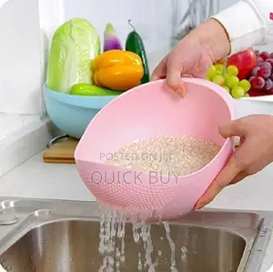 1pc Vegetable Washing Bowl Food Strainer Rice Colanders